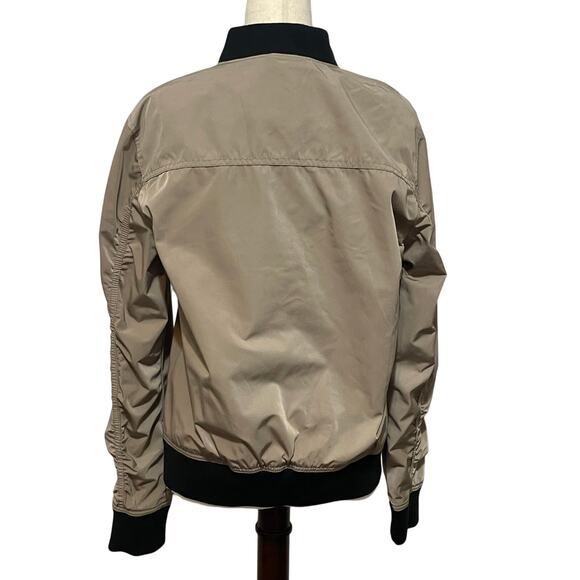 Hollister Classic Bomber Jacket Water Resistant Tan Black Zip Front Men’s sz M - Picture 6 of 16